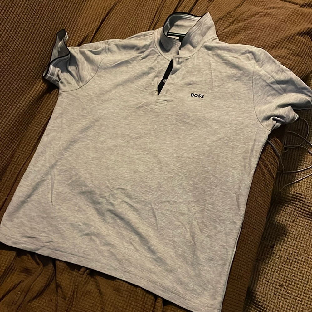 Grey Hugo boss polo size large
